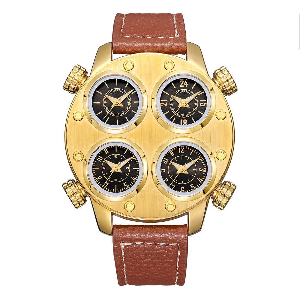 Oulm 9153 Large dial multi time zone Quartz Watch for Men Oulm