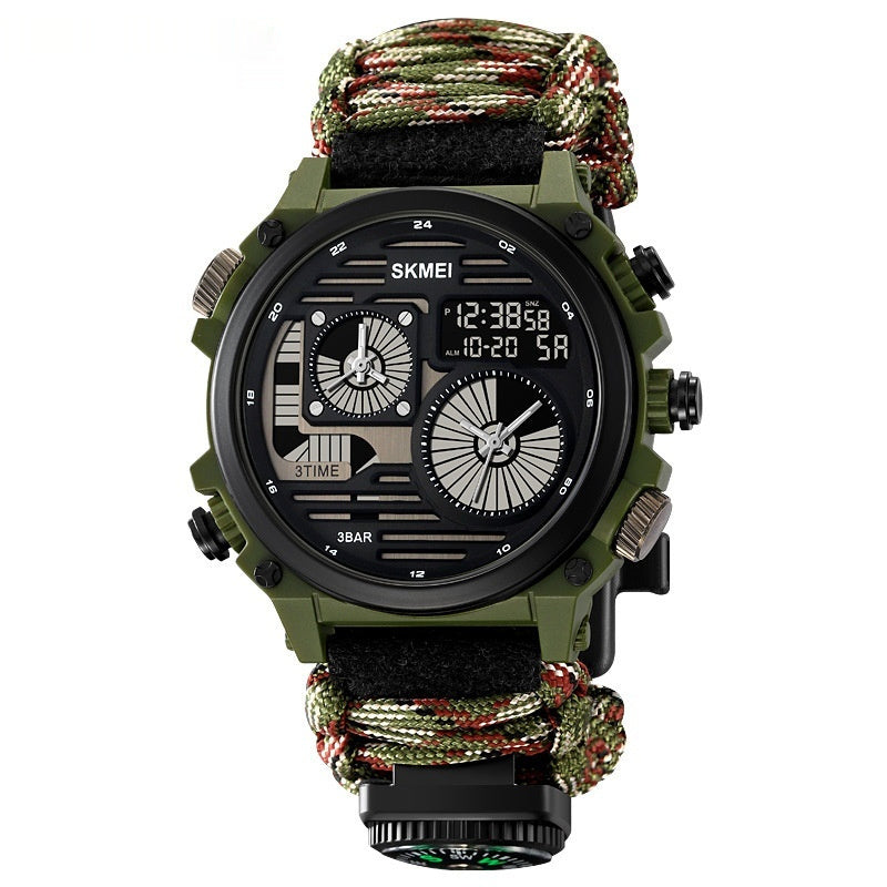 Skmei 2202 Outdoor Exploration Multi-Function Waterproof Silicone Paracord Watch for Men