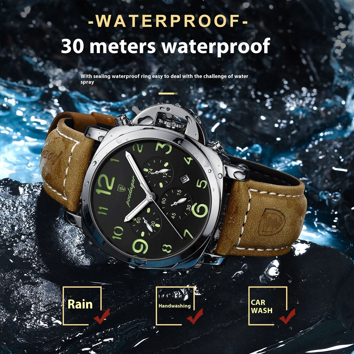 Poedagar 859 Fashion Sports quartz Watch for men