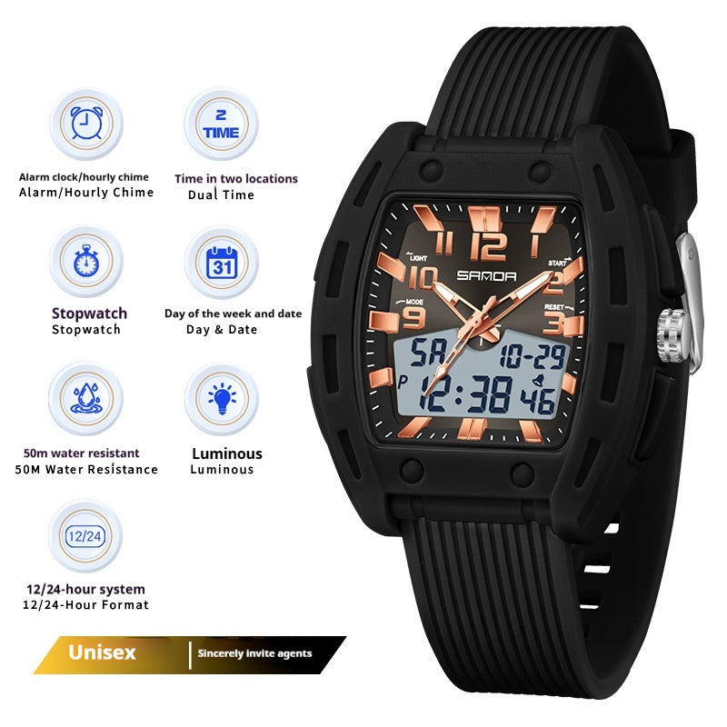 Sanda 6330 Sporty Stylish And Energetic Bucket-style Wristwatch for Men AKDPN