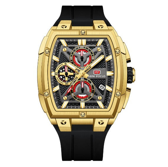 Mini Focus MF0602G Multi function Barrel shape quartz watch for Men Mini Focus