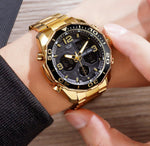 Skmei 1649 Stainless Steel Analog Digital Rotatable bezel Watch For Men