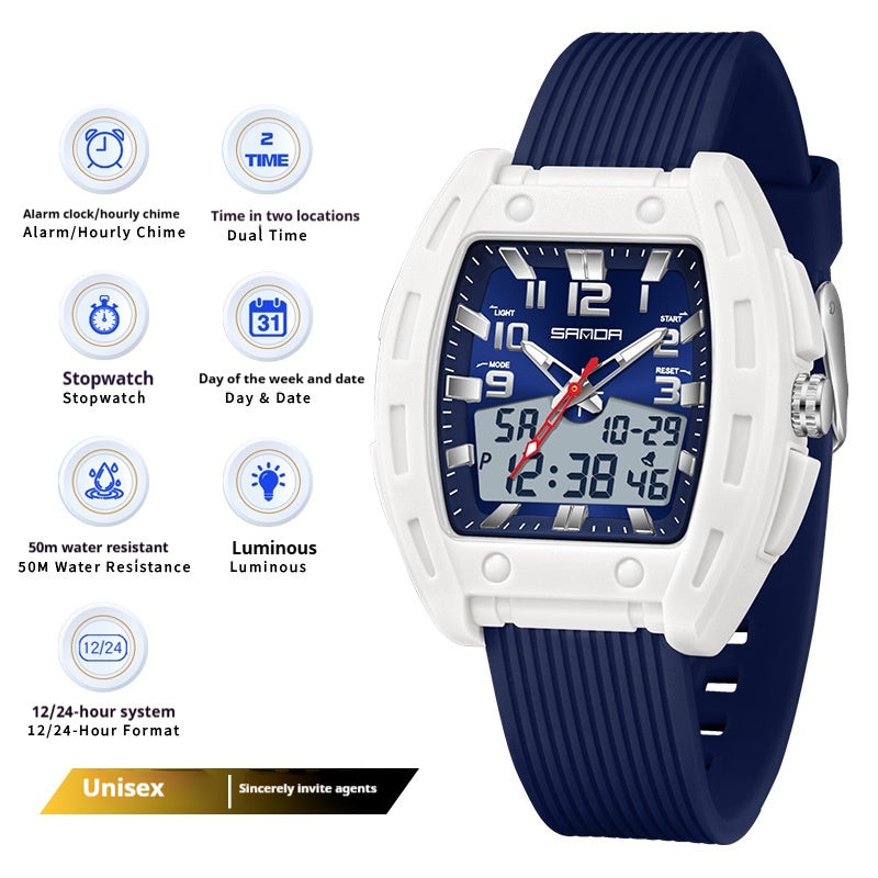 Sanda 6330 Sporty Stylish And Energetic Bucket-style Wristwatch for Men AKDPN