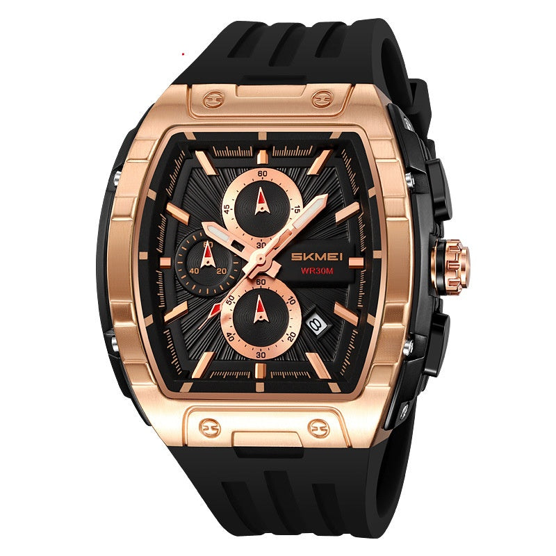 Skmei 2363 Multi-function Chronograph Three-hand Watch Barrel-shaped Quartz watch for men Skmei