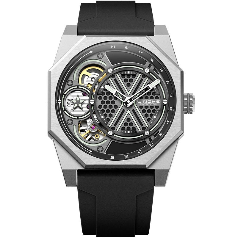 Linke LK9007 Tonneau-shaped Skeleton Automatic Watch For Men Linke