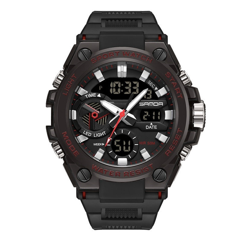 Sanda 3313 Multifunctional Outdoor Luminous Waterproof Watch For Men
