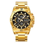 Skmei 2593 Analog Digital Countdown Alarm Sports Watch With A Steel Strap For Men