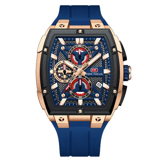 Mini Focus MF0602G Multi function Barrel shape quartz watch for Men Mini Focus
