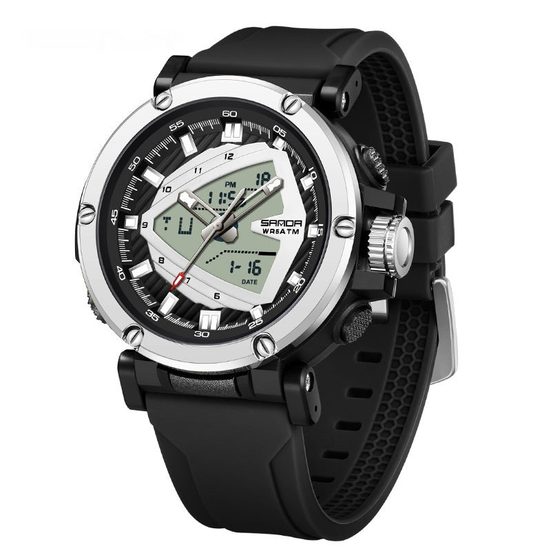 Sanda 9052 Sports Waterproof Alarm Clock Electronic Watch for Men AKDPN