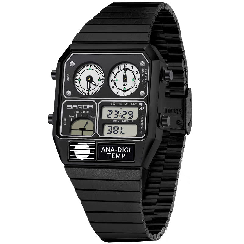Sanda 3192 Multi time Analog Digital Watch for Men