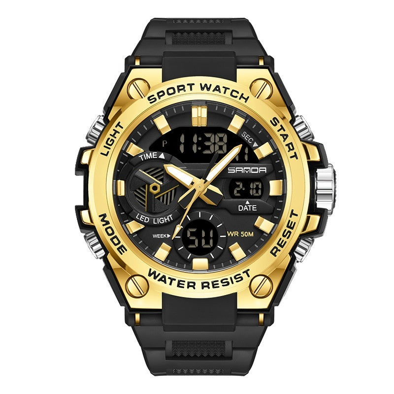 Sanda 3313 Multifunctional Outdoor Luminous Waterproof Watch For Men