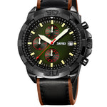 Skmei 9347 Belt Three Eyes And Six Needles Timing Quartz Wrist Watch For Men