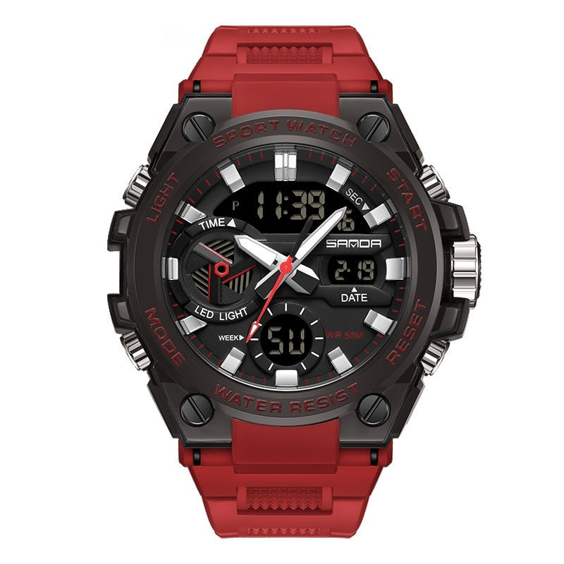 Sanda 3313 Multifunctional Outdoor Luminous Waterproof Watch For Men