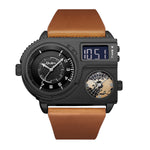 Oulm Large Dial Quartz Leather Sports Casual Men's Watch 5026