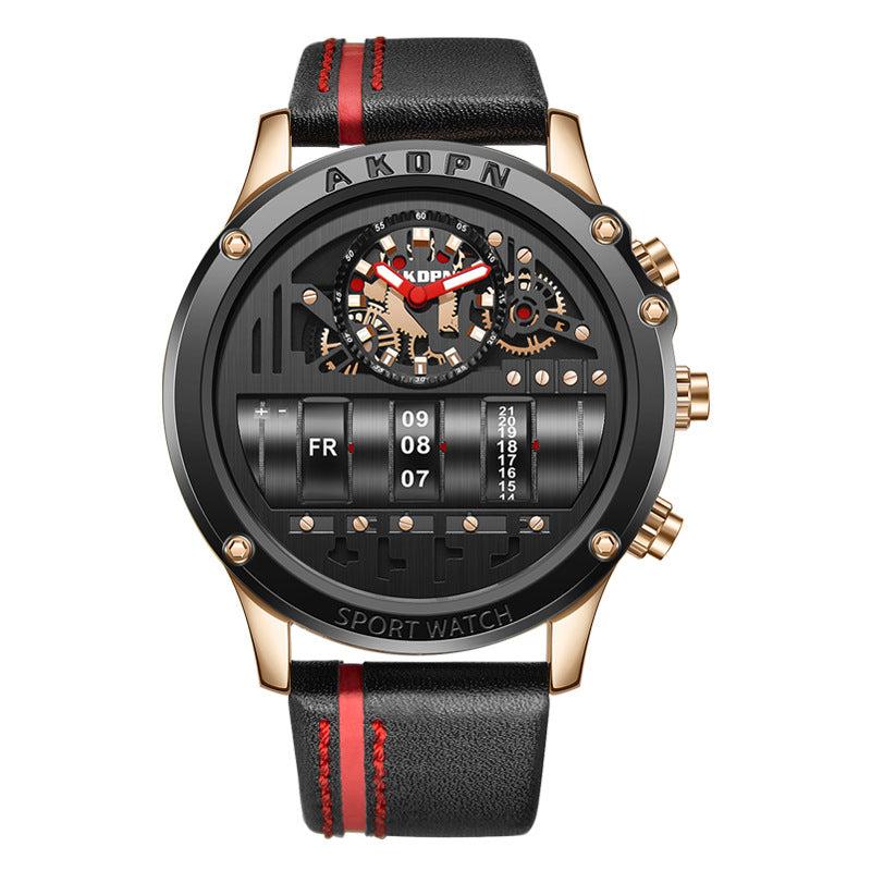 AKDPN Luxury Style Automatic Watch Leather Strap Chronograph Watch For Men A9022 - Skmeico