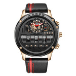 AKDPN Luxury Style Automatic Watch Leather Strap Chronograph Watch For Men A9022 - Skmeico