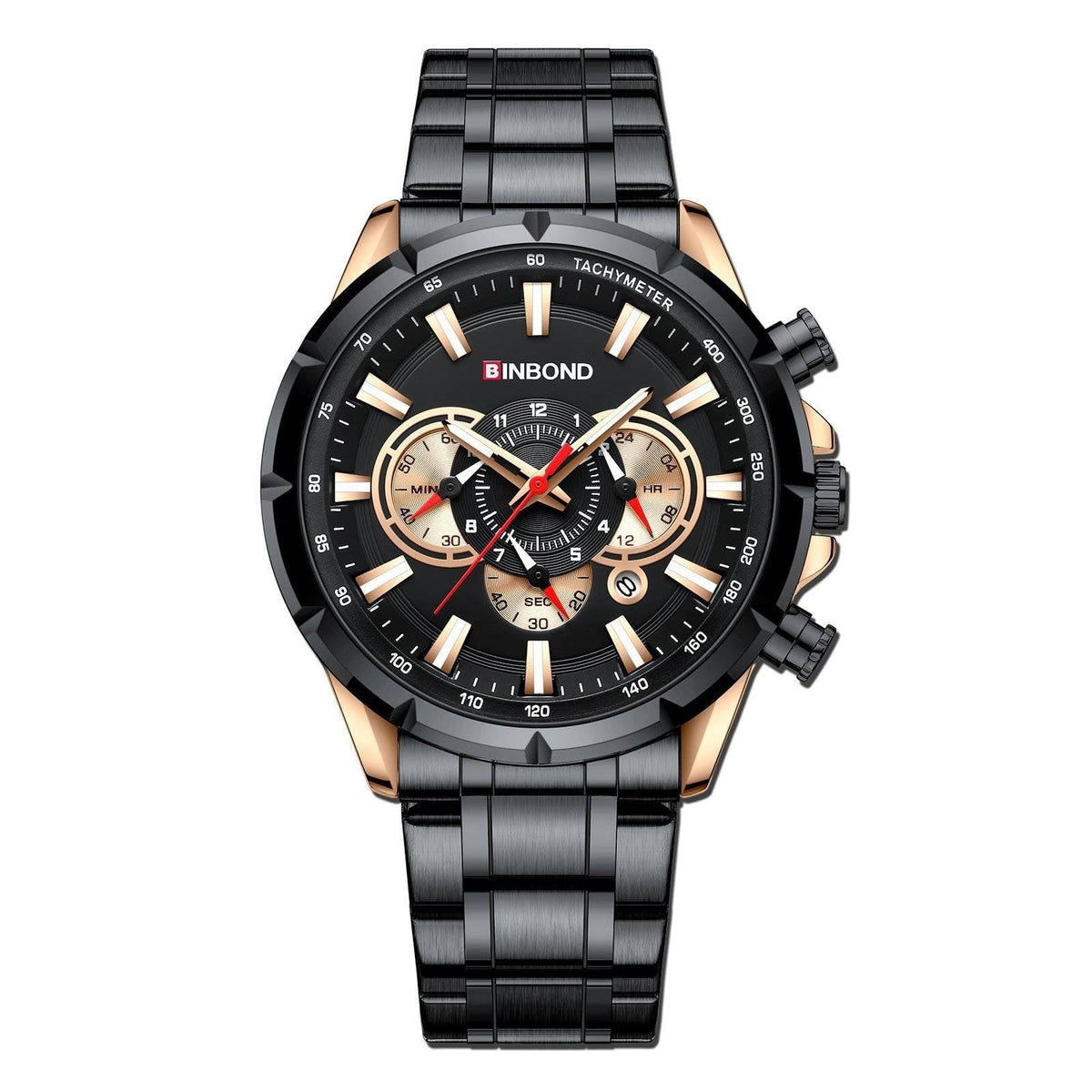 BINBOND Tactical Waterproof Watch Timing Multi-Pointer Quartz Watch