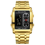 Binbond Rectangular Steel Belt Analog Digital Sport Watch For Men B2311 