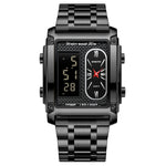 Binbond Rectangular Steel Belt Analog Digital Sport Watch For Men B2311 