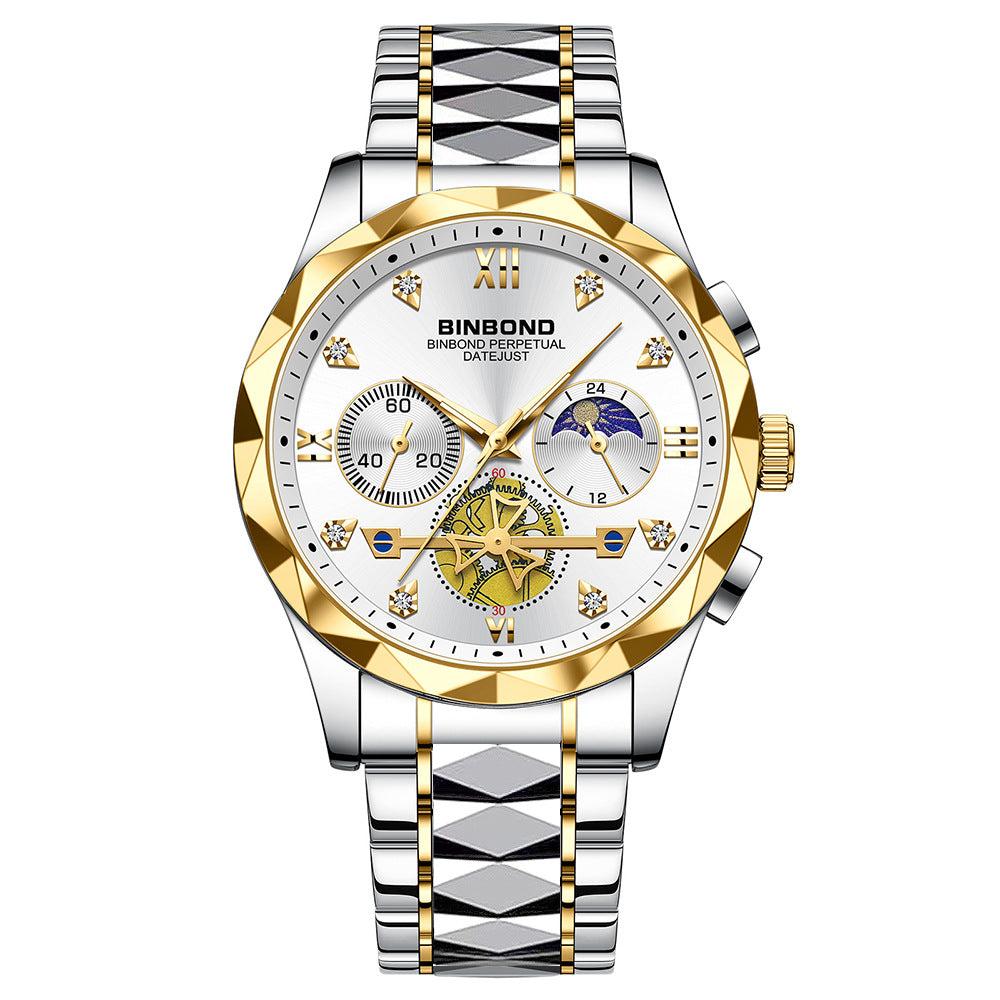 Binbond Steel Casual Multi-function Quartz Watch For Men B1236 - Skmeico