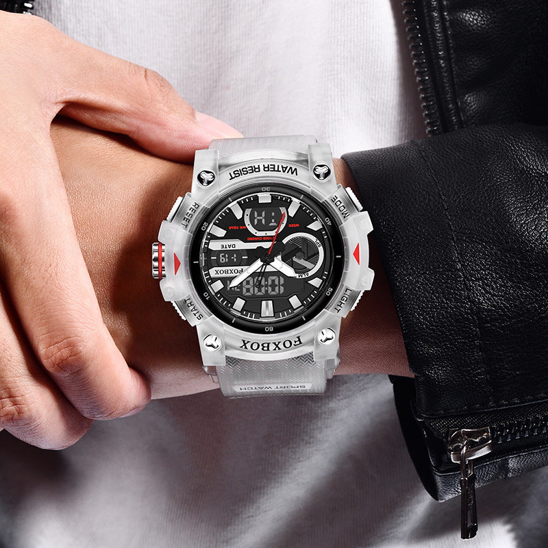 Foxbox Waterproof Luminous Large Dial Double Display Electronic Watch for Men FB0052 - Skmeico
