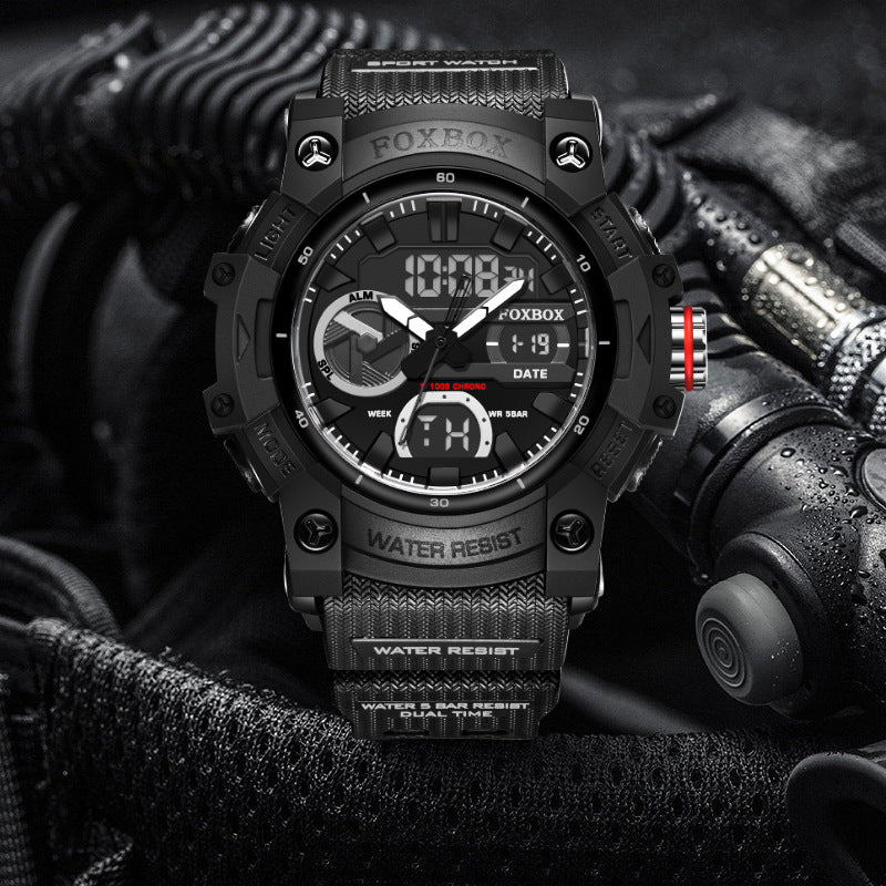 Foxbox Waterproof Luminous Large Dial Double Display Electronic Watch for Men FB0052 - Skmeico