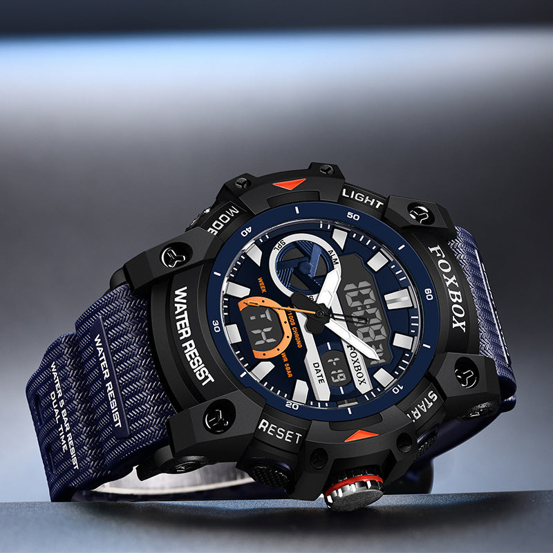Foxbox Waterproof Luminous Large Dial Double Display Electronic Watch for Men FB0052 - Skmeico