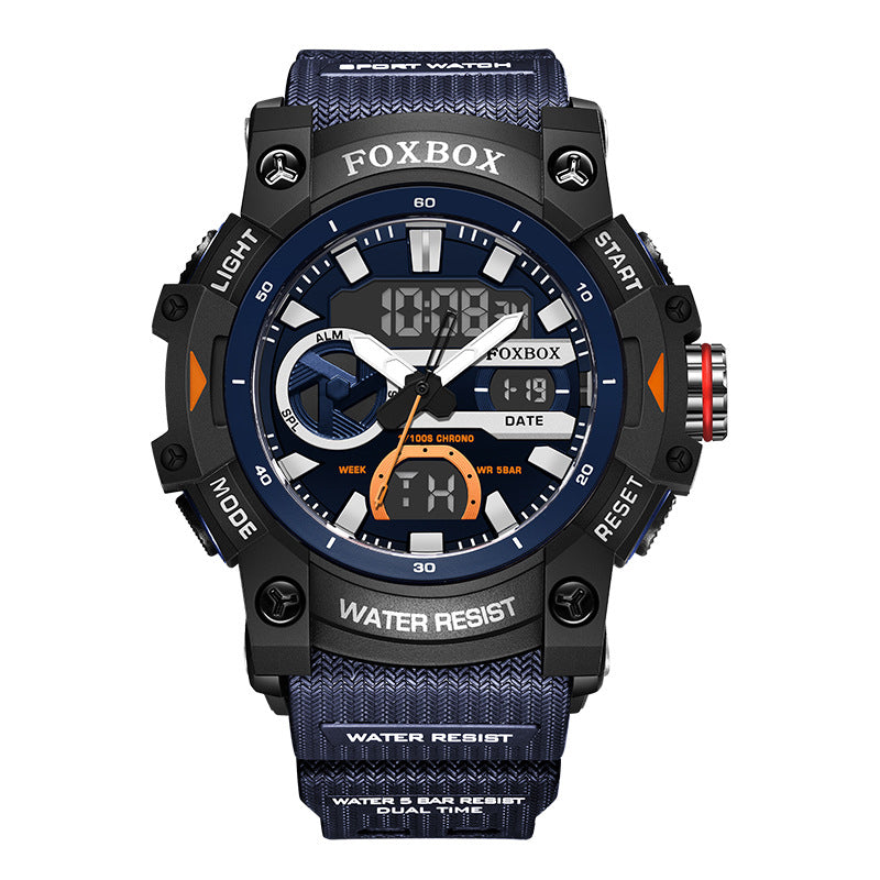 Foxbox Waterproof Luminous Large Dial Double Display Electronic Watch for Men FB0052 - Skmeico