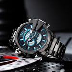 KAT 1183 Double Display Alarm Clock Led Sports Steel Watch for Men 