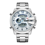 KAT 1183 Double Display Alarm Clock Led Sports Steel Watch for Men 