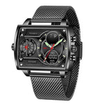 LIGE Large Dial Men's Multi-functional Waterproof Quartz Watch For Men
