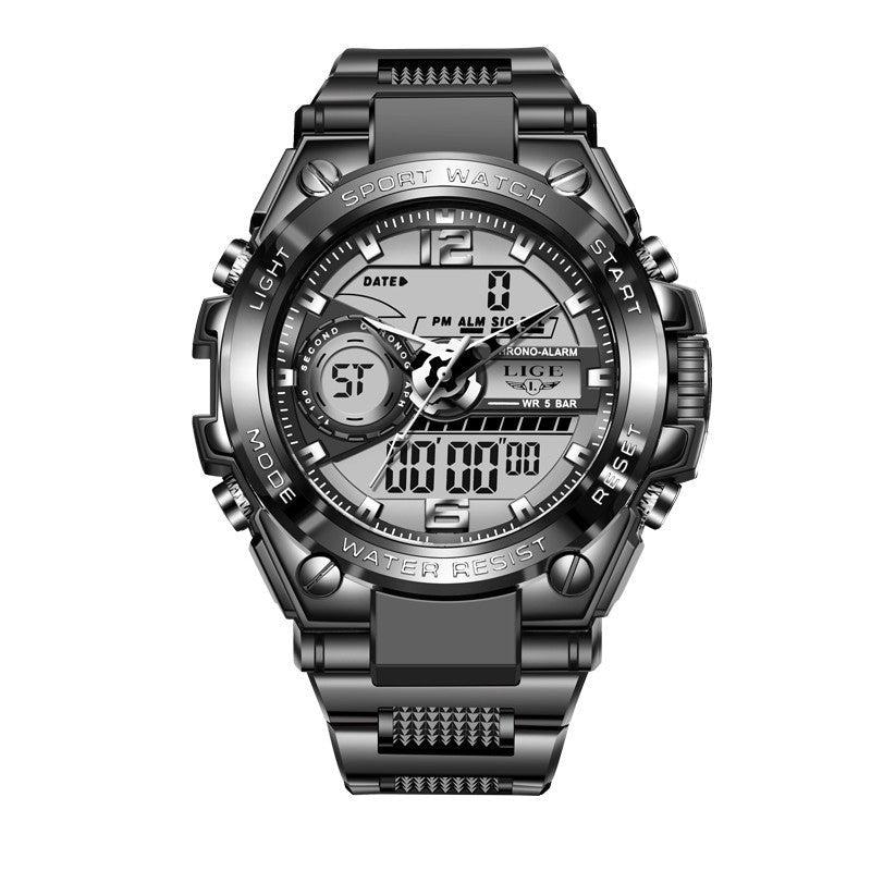Lige 8922 Analog Digital Quartz Watch Waterproof Watch For Men - Skmeico