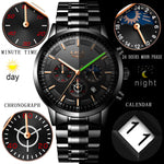 Lige 9877 Steel Moon phase Luxury quartz watch for Men 