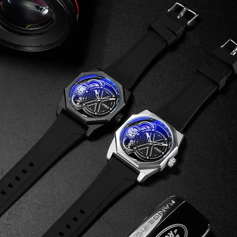 Linke LK9007 Tonneau-shaped Skeleton Automatic Watch For Men Linke