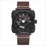 Megir Square Big Dial Watch Calendar Quartz Watch For Men 2040 - Skmeico