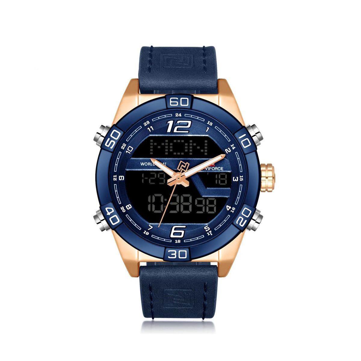Naviforce Analog Digital Waterproof Watch For Men 9128 - Skmeico