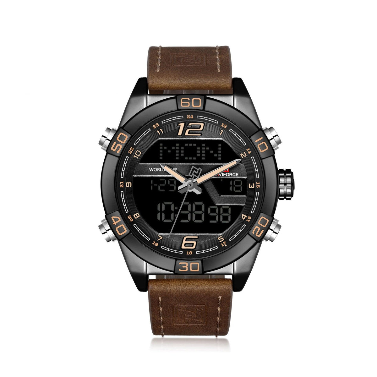 Naviforce Analog Digital Waterproof Watch For Men 9128 - Skmeico