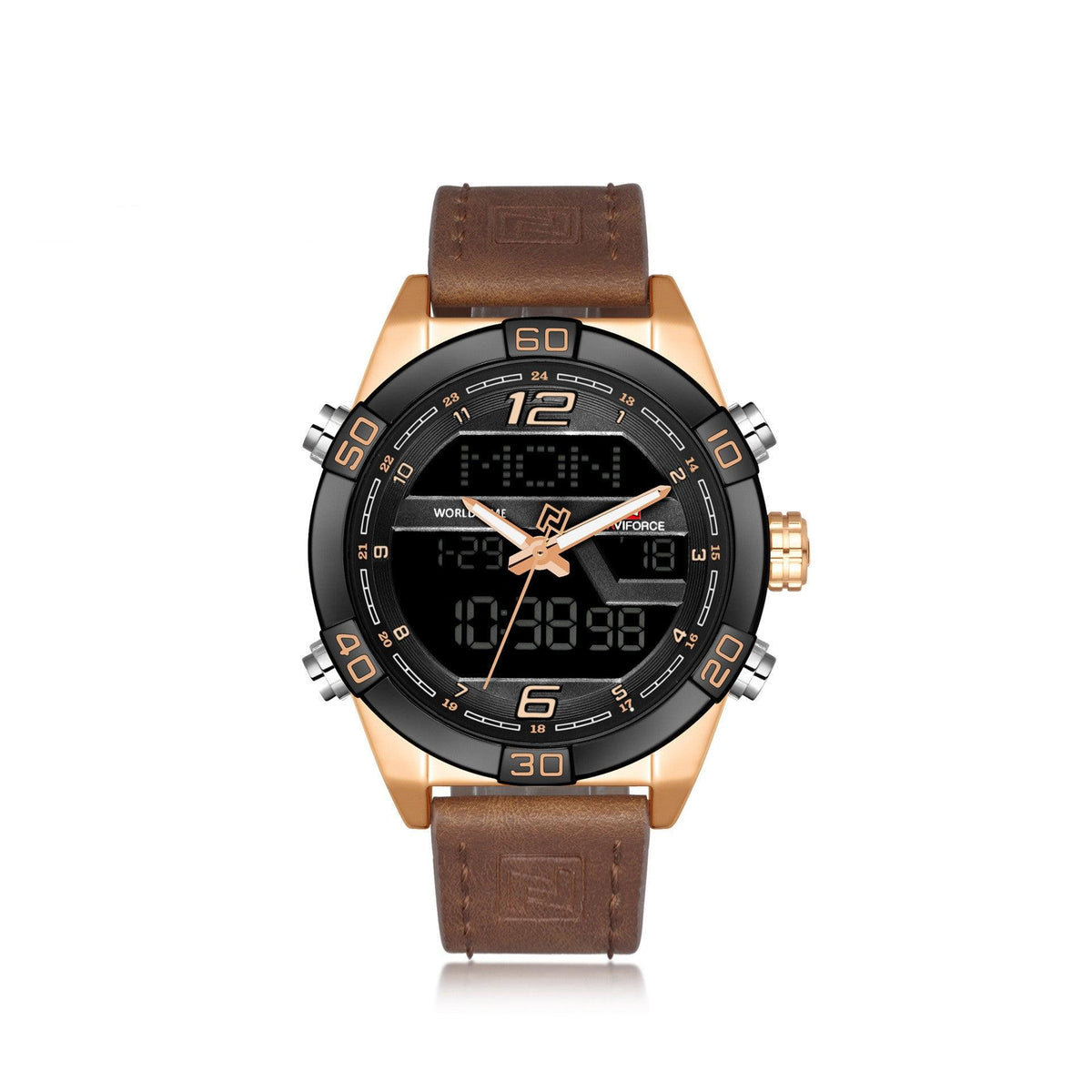 Naviforce Analog Digital Waterproof Watch For Men 9128 - Skmeico