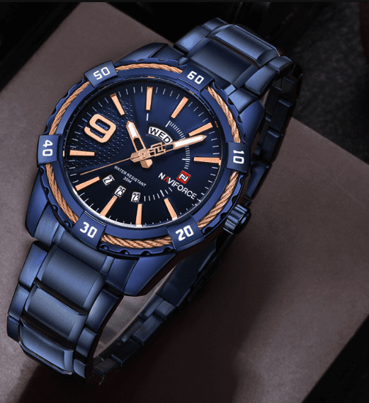 Naviforce Quartz Luxury Steel Watch For Men 9117 - TempoqWatch
