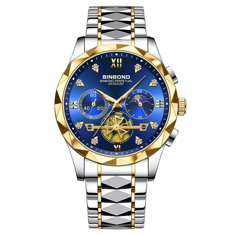 Binbond Steel Casual Multi-function Quartz Watch For Men B1236 - Skmeico