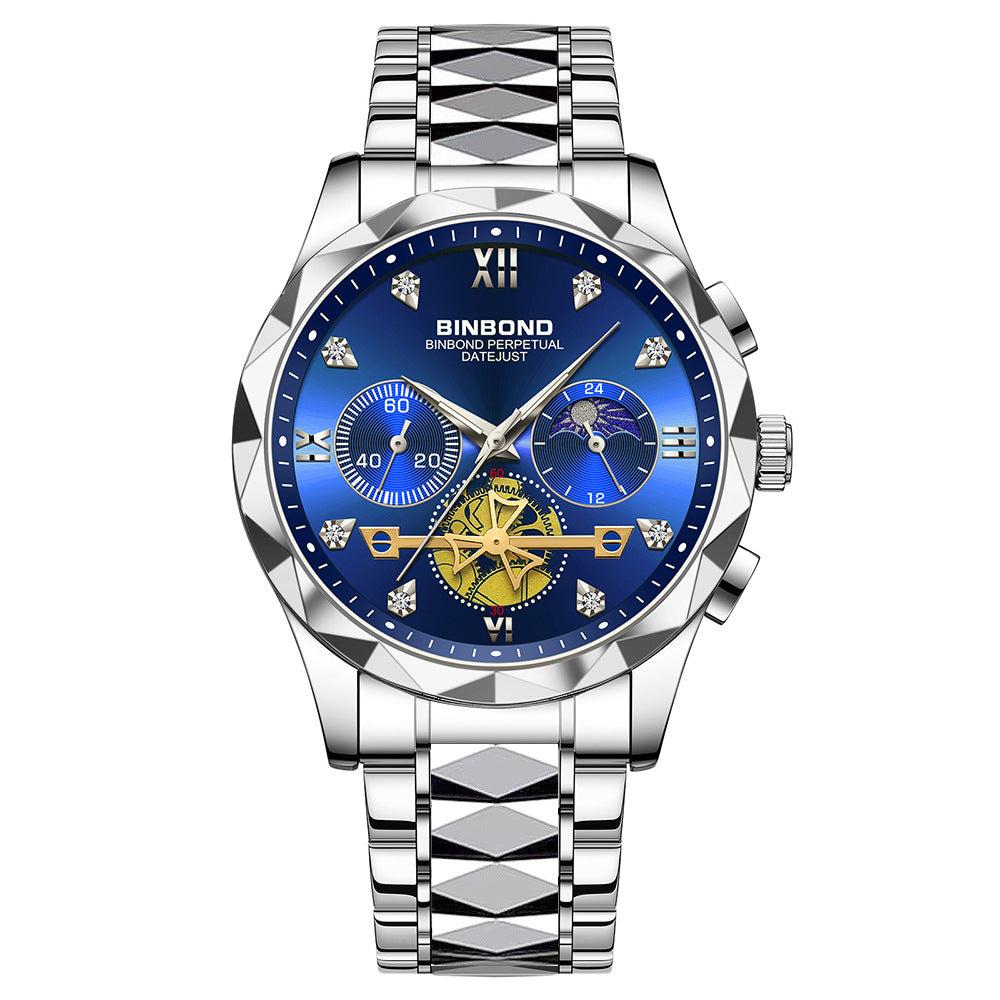 Binbond Steel Casual Multi-function Quartz Watch For Men B1236 - Skmeico