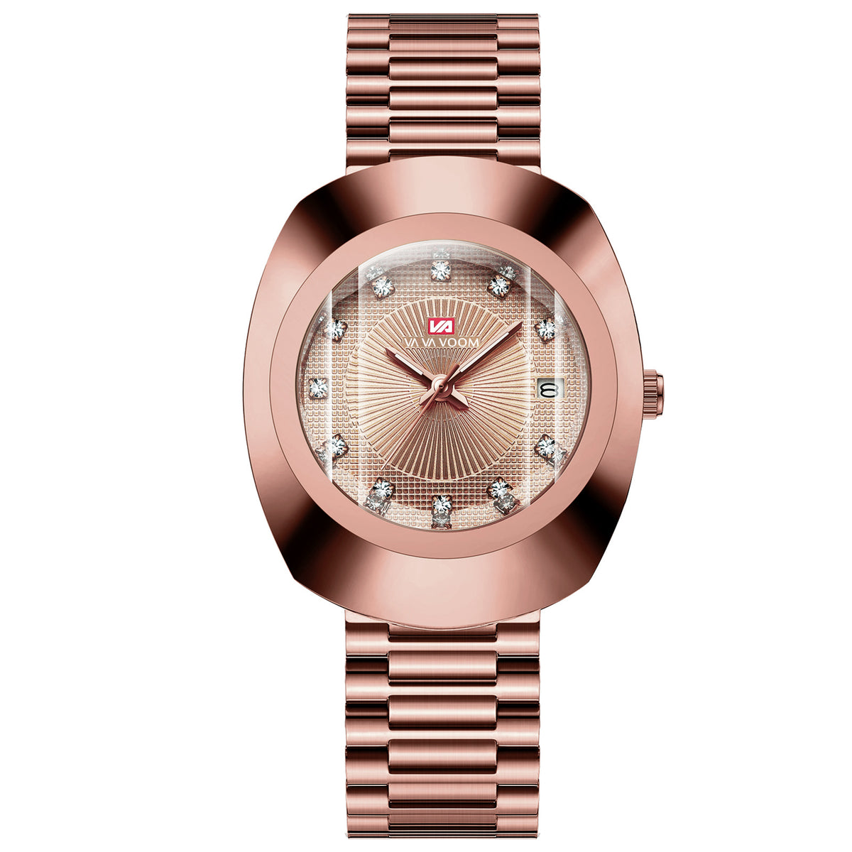 Va Va Voom Couple Quartz Watch Yellow Gold Diamond Waterproof Steel Belt Watch