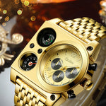 OULM Compass and Temperature Display Quartz Men's Wristwatch 