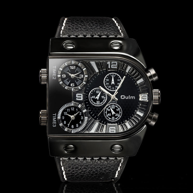 Oulm U Shape Quartz Multifunction Watch For Men 9315 