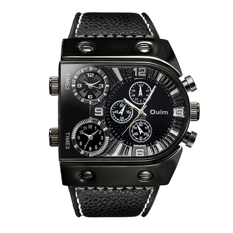 Oulm U Shape Quartz Multifunction Watch For Men 9315 