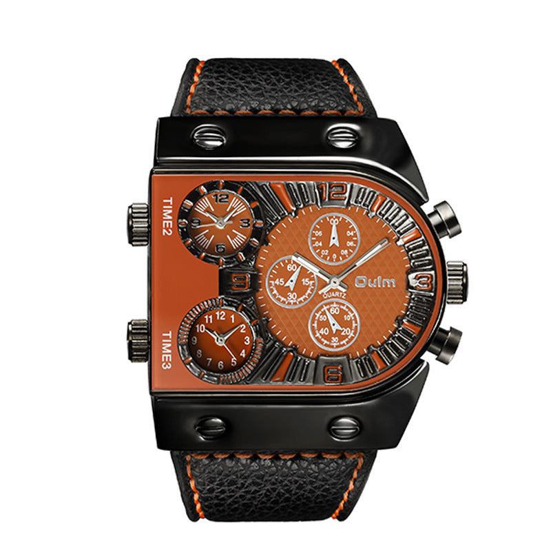 Oulm U Shape Quartz Multifunction Watch For Men 9315 