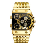 Oulm U-shaped Steel Large Dial Quartz watch For Men 