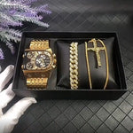 Oulm Ushaped Steel Big Dial Multifunctional watch for men 9315 