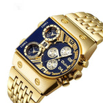 Oulm Ushaped Steel Big Dial Multifunctional watch for men 9315 
