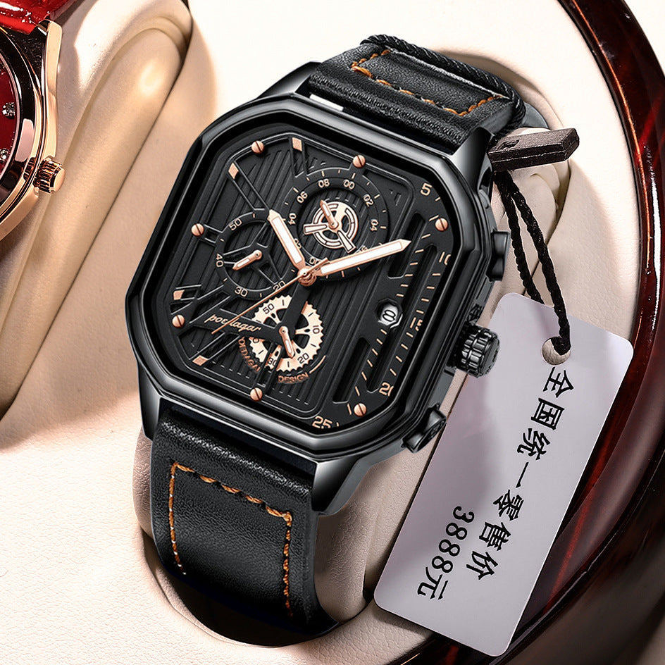 POEDAGAR 628 Multifunctional Quartz watch for men 